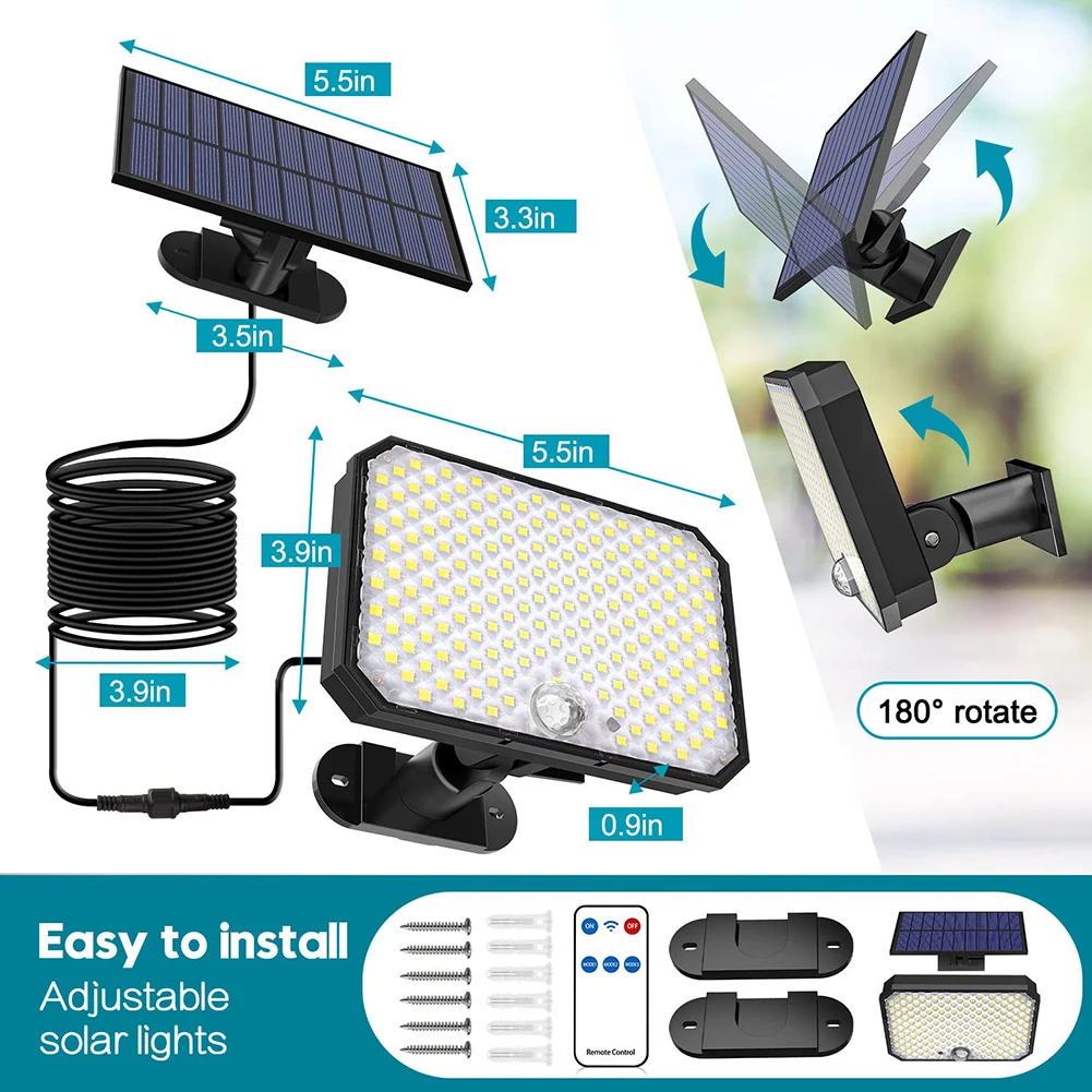 가정 정원용 조절식 태양열 집 벽 램프, 190LED, 1 개