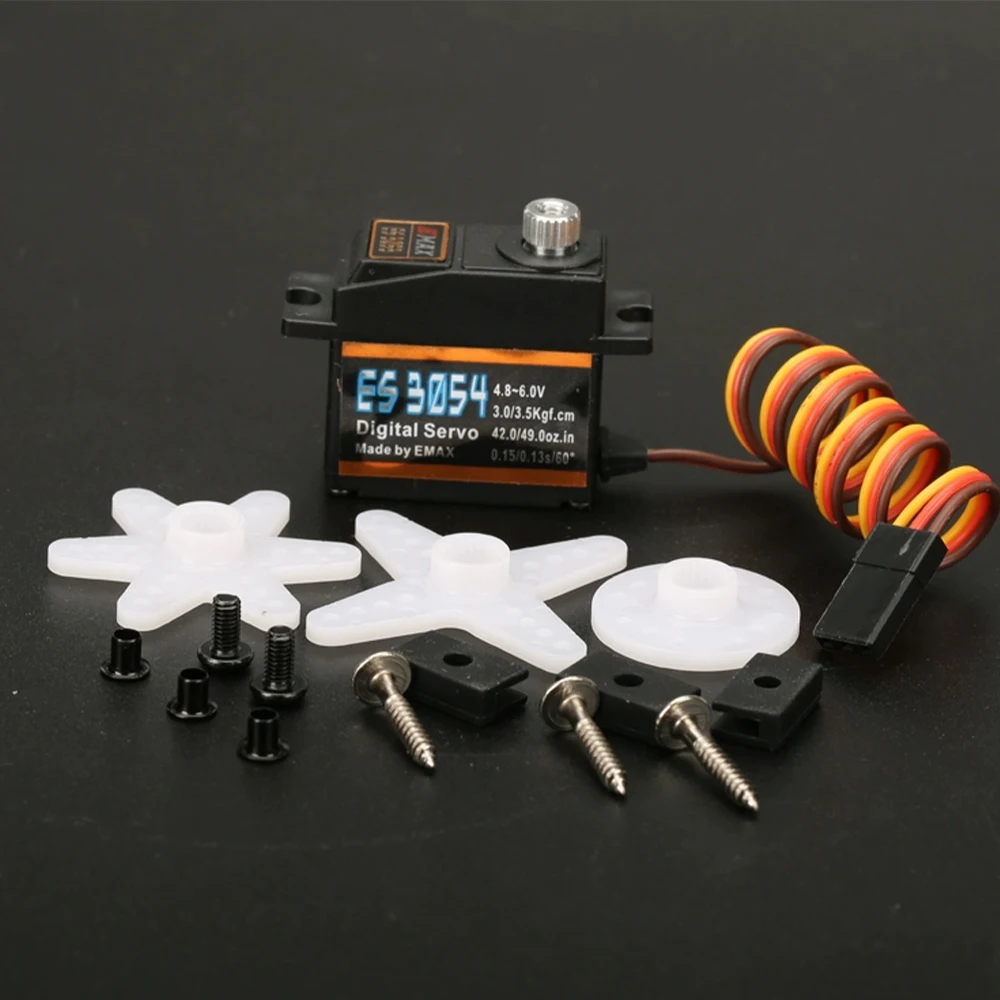 2/4PCS EMAX ES3054 Digital Servo 17g 3.5kg 0.13sec 23T Metal Gear 4.8-6V For RC Airplane Fixed Wing Original 3