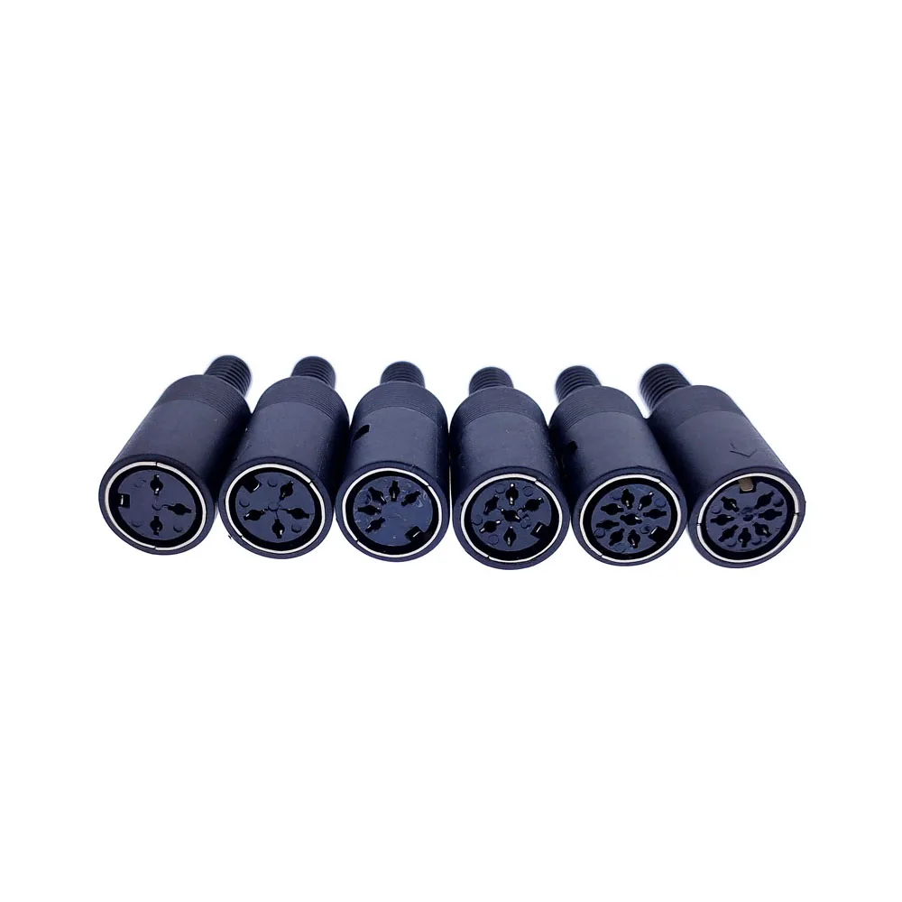 Wire Connector 1Pcs Male Plug /Female Socket DIN Connector 3/4/5/6/7/8 PIN Chassis Cable Mount With Plastic Handle