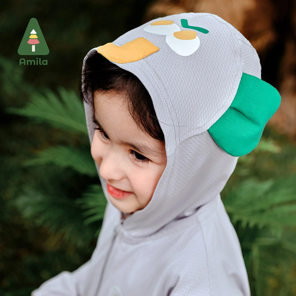 Amila Summer New Boys and Girls Coat Elephant Three-Dimensional Decoration Solid Color Cute Sunscreen Clothes