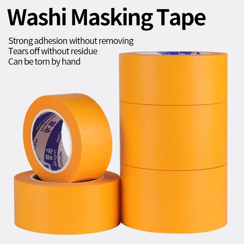 Automotive Masking Tape Yellow Painters Masking Tape For Crafts Arts No Residue Wall Painting Tape Edge Finishing