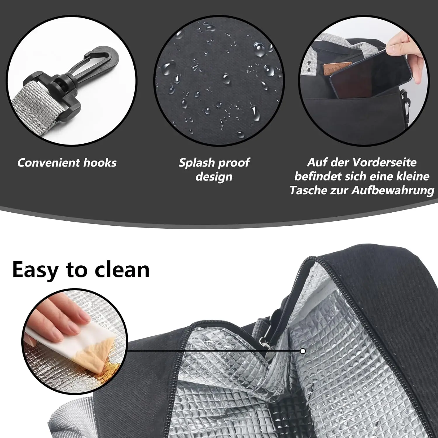 Reusable Lunch Bag for Women Men Lunch Tote Bags Cooler Food Container Insulated Bag for Work Travel Picnic Office Outdoor