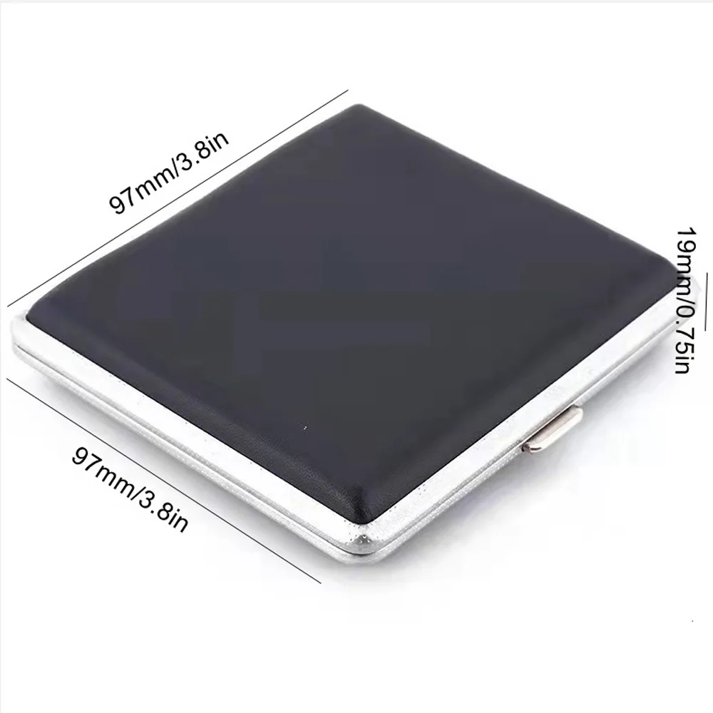 20 Sticks Leather Cigarette Case Metal Smoking Accessories Gift for Men cigarette case