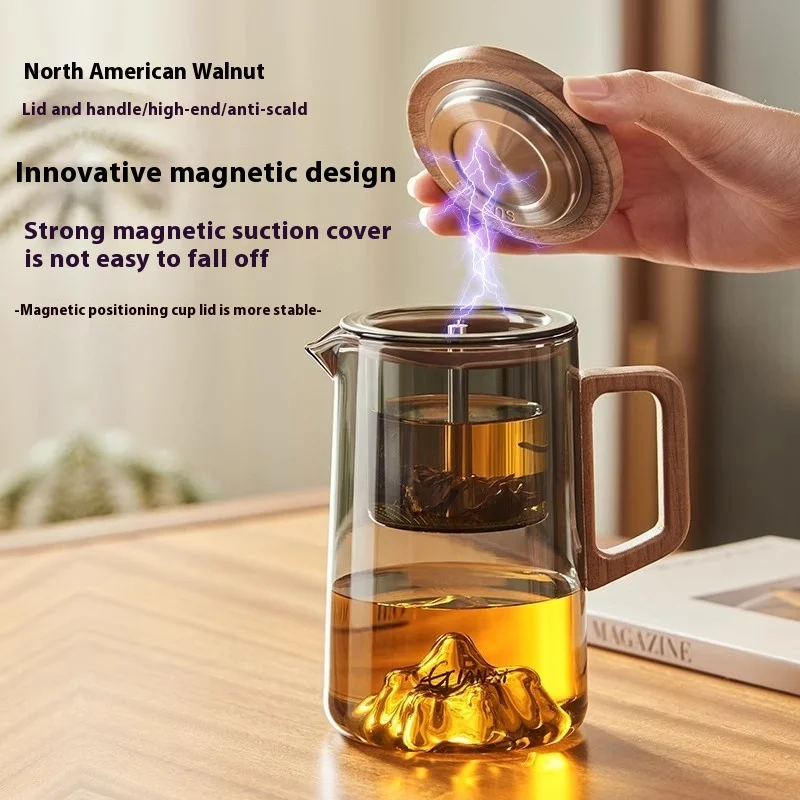 إبريق شاي زجاجي فاخر مقاوم للحرارة