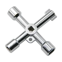 Tournevis à main multifonctionnel 4 en 1 croisé Portable en argent, combinaison de têtes de tournevis à douille pour bricolage 1