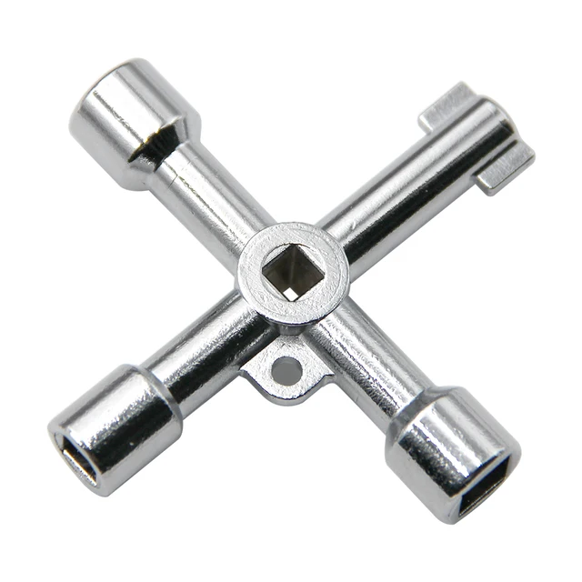 Tournevis à main multifonctionnel 4 en 1 croisé Portable en argent, combinaison de têtes de tournevis à douille pour bricolage 1