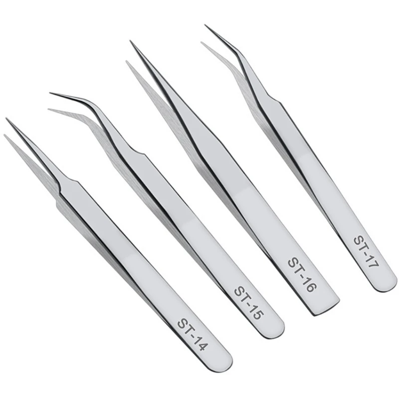 Stainless Steel Long Forceps Straight Head Elbow Tools Tweezers tweezer tool 1 Set