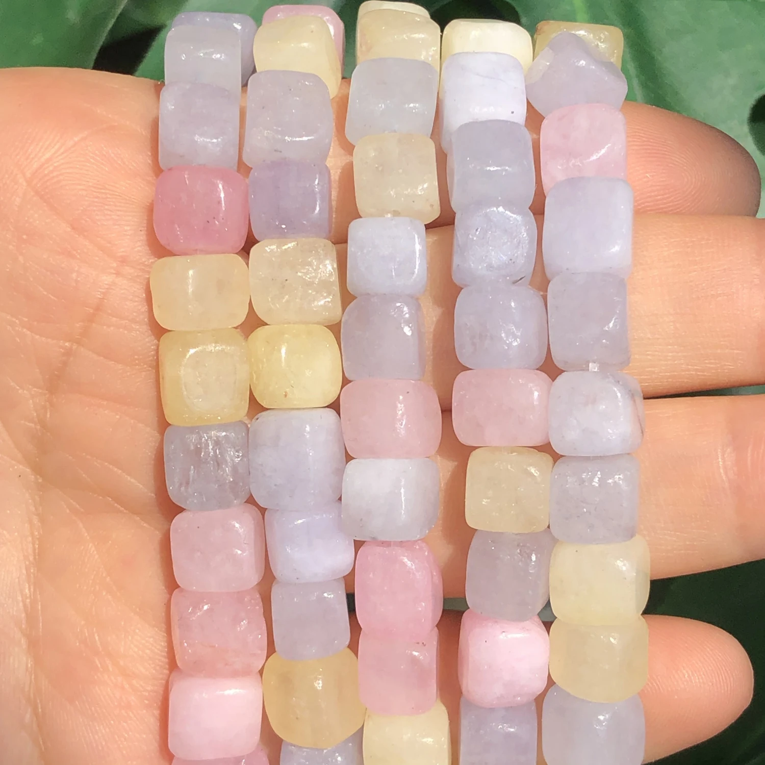 

8mm Natural Stone Square Morganite Crystal Cube Loose Spacer Beads For Jewelry Making DIY Charm Bracelet Necklace Accessories