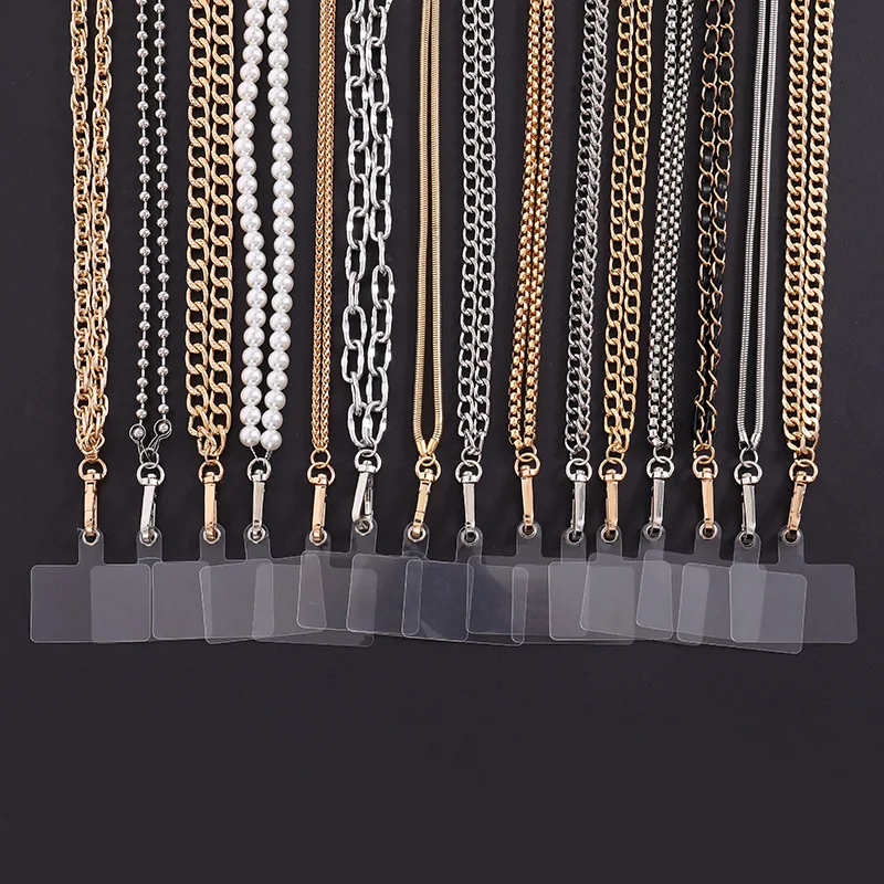 Fashion Simple Metal Mobile Phone Chain Charm Universal Clip Long Crossbody Chain For Unisex Style Safety Cellphone Lanyard