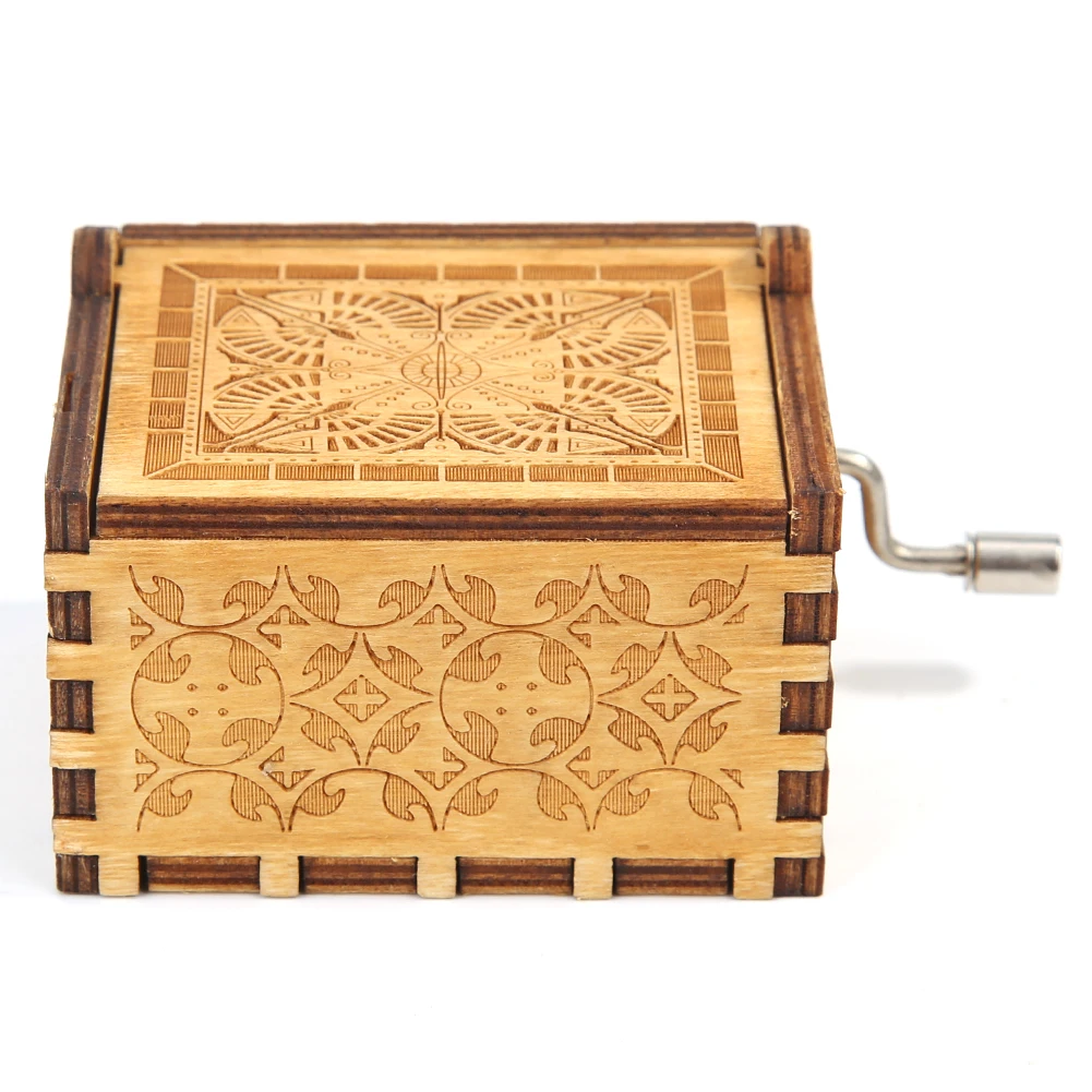 Wooden Music Box Retro Manual Carved Music Box Multifunctional Hand Cranked Music Box Queen Decorative Music Box Exquisite Gifts 2