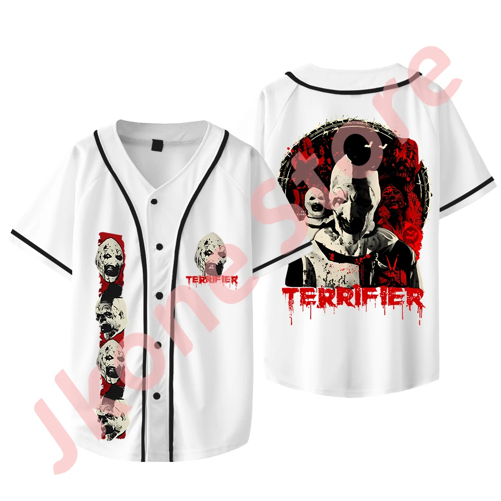 Terrifier Kill T-shirts Halloween Horror Movie Merch Baseball Jacket Cosplay Women Men Fashion Casual Short Sleeve 3