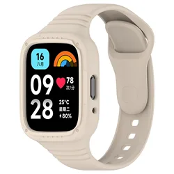 Silicone Protective Strap with Case for Redmi Watch3 Active (Starlight)