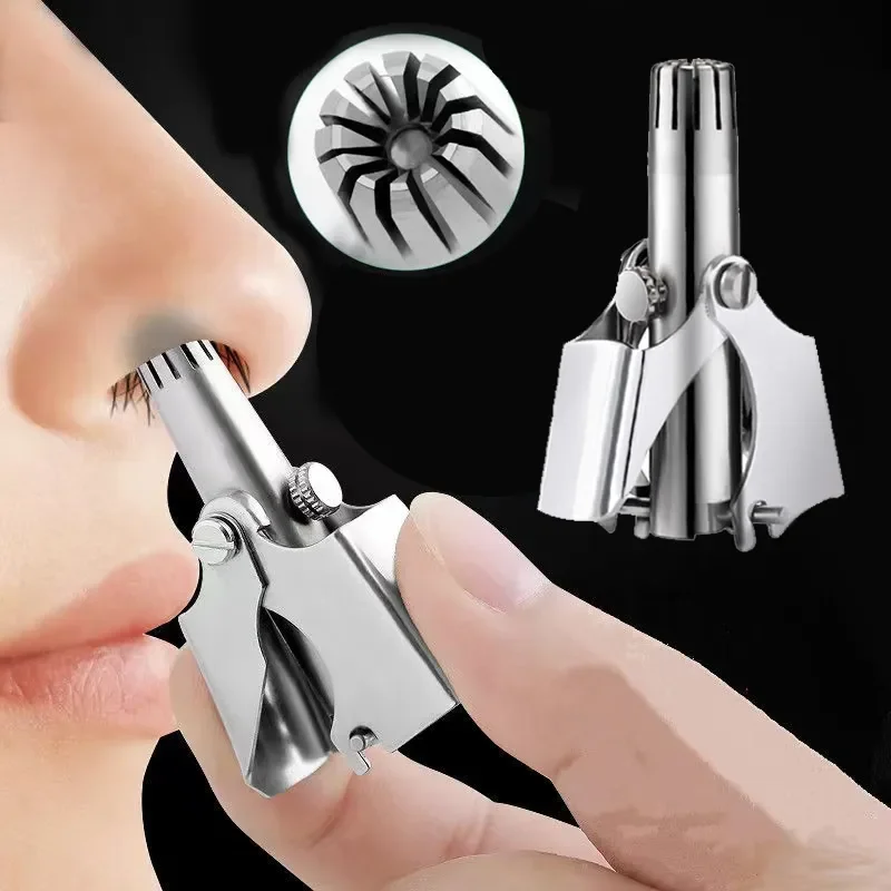 

Stainless Steel Manual Nose Trimmer Men Nose Hair Trimmer Portable Vibrissa Razor Shaver Washable Nose Ear Hair Trimmer