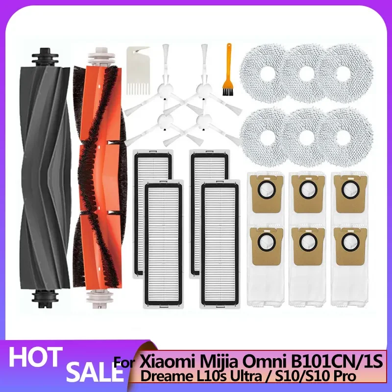 

For Xiaomi Mijia Omni 1S (B116) / Dreame L10S Ultra / S10 Pro / X10 Ultra Part Main Side Brush Hepa Filter Mop Cloths Dust Bag