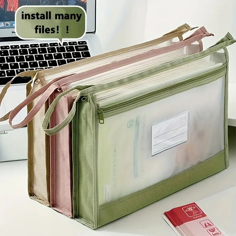 Mesh Storage Bag Large A4 Clear Mesh Organiser With Double Zip Spacious Portable Handmade Storage Bag