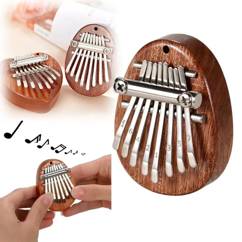 1pc Piano Pendant 8 Key Finger Thumb Piano Adult Beginners Kalimba Marimba Musical Kalimba for Toddler Kid Child Valentines
