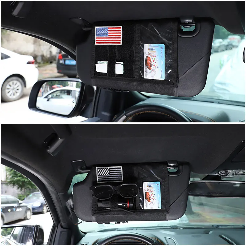 Per Ford Ranger Wildtrak 2015-2021 Oxford Cloth Black Car Parasole Organizer Panel Multi-Pocket Storage Bag Accessori Auto
