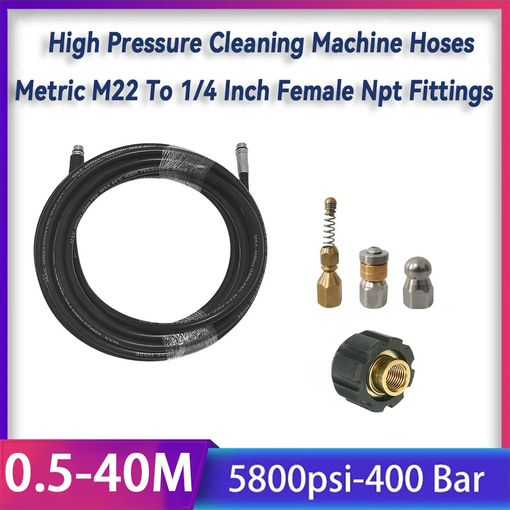 High Pressure Cleaning Machine Hose and Pump Connection Joint, Metric M22 to 1/4 inch Internal Thread Npt Joint