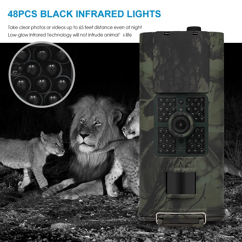 Outdoor Wildlife Camera HD 2.7K 24MP Low Glow 940NM Night Vision Motion Activated Trail Camera IP66 Waterproof for Garden