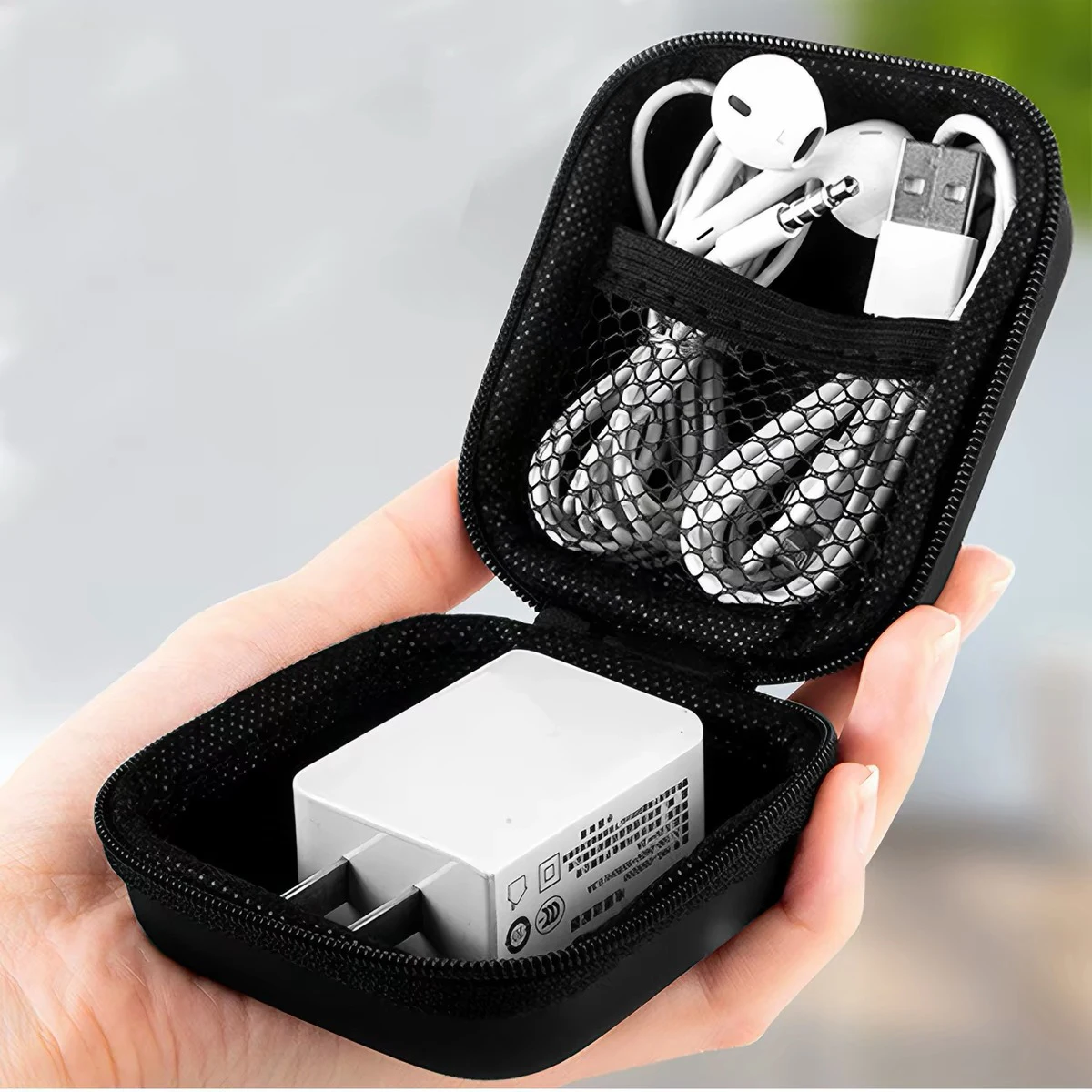 Compact Earphone Carrying Case: Portable EVA Storage Bag & Travel Pouch