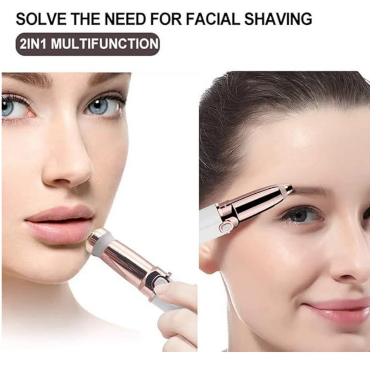 ماكينة حلاقة الوجه وتشذيب الحواجب 2 في 1، قابلة لإ...