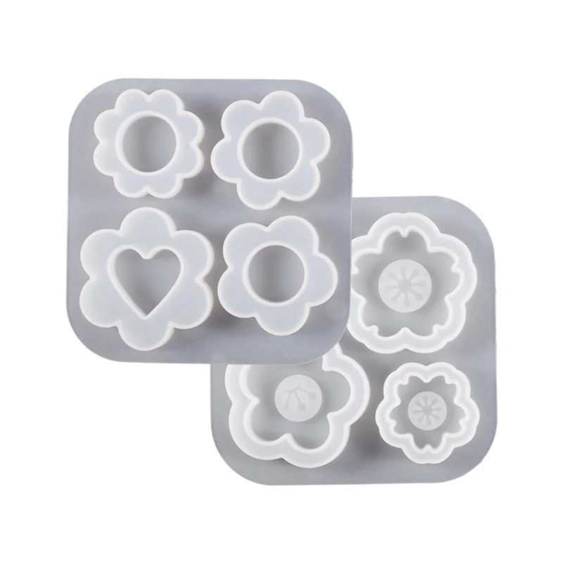 

Shiny Glossy Geometry Flower Ornament Silicone Epoxy Resin Mold DIY Keychain