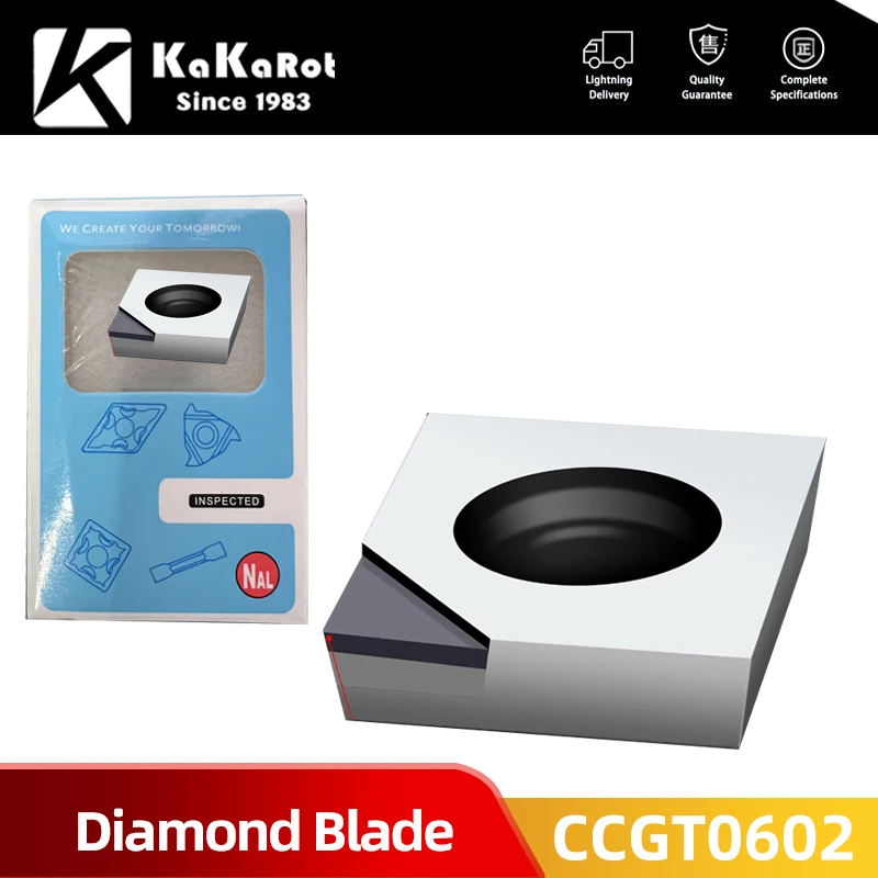 KaKarot CCGT060202 CCGT060204 Diamond Cutter Insert CCGT 0602PCD Aluminum Alloy Turning Tool CNC Carbide CBN Turning Lathe CBN