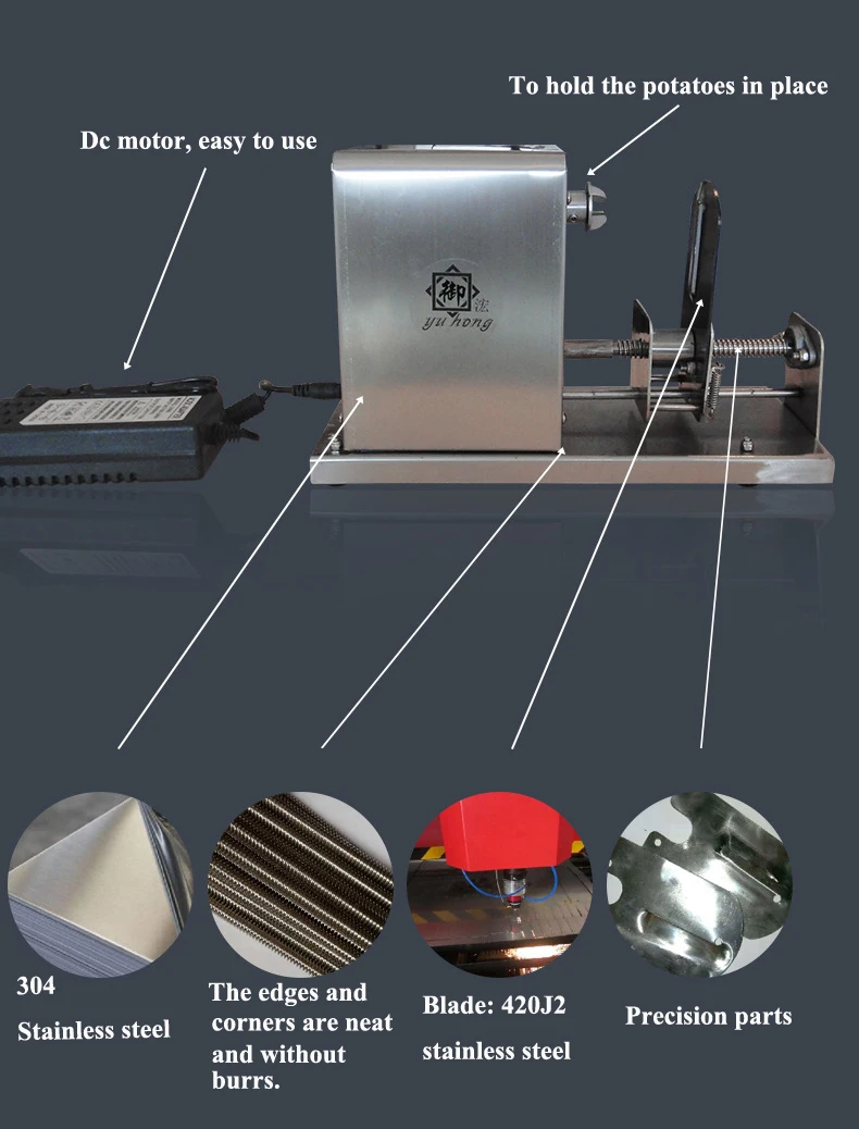 Description Picture 3 of itemElectric Tornado Potatoes Machine Spiral Potato Slicer Chips Cutter Automatic Potato Cutting