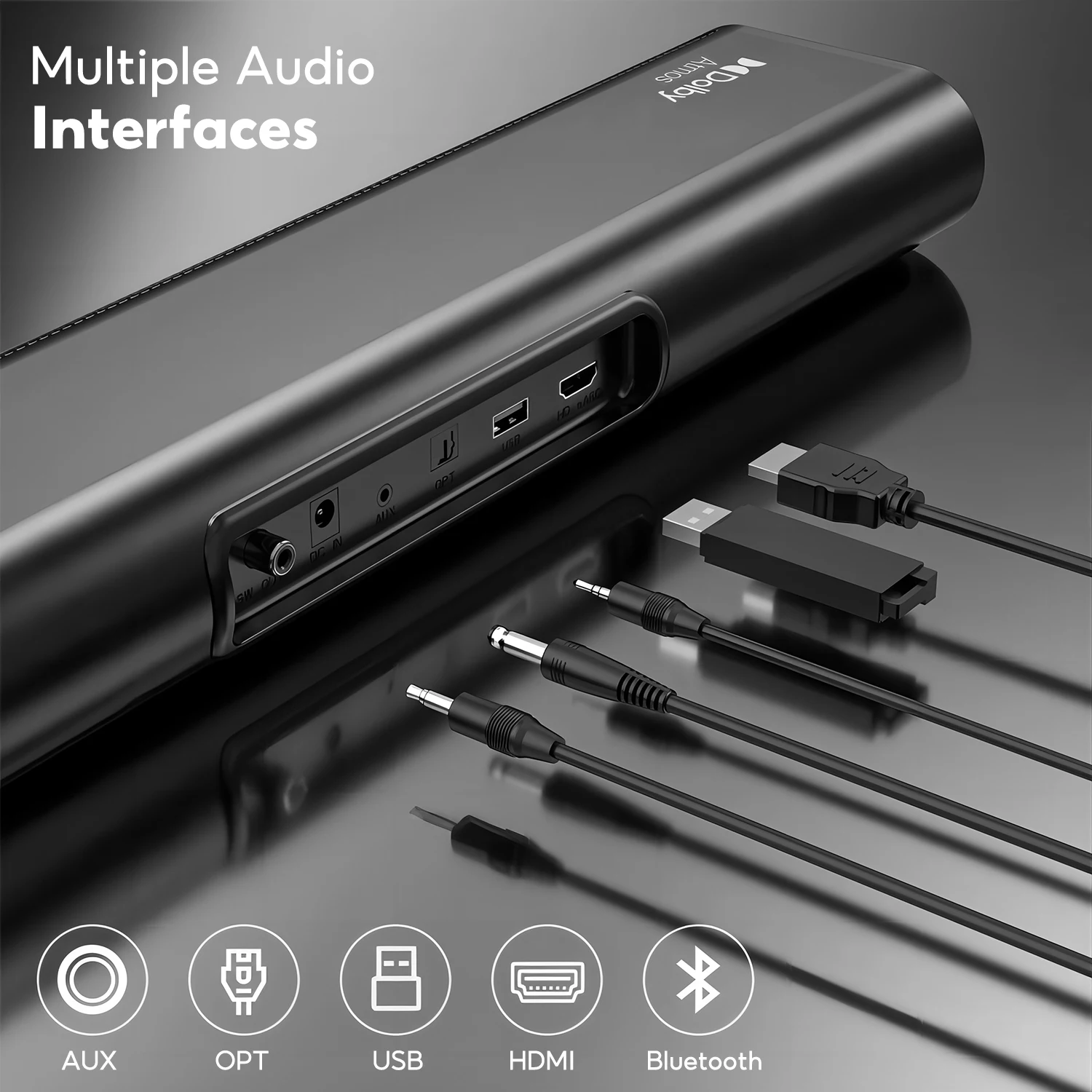 AIYIMA S07 SoundBars Bluetooth 5 Inch Subwoofer 3D Surround 2.1channel ARC OPT AUX for Smart TV with Dolby Atmos Sound System