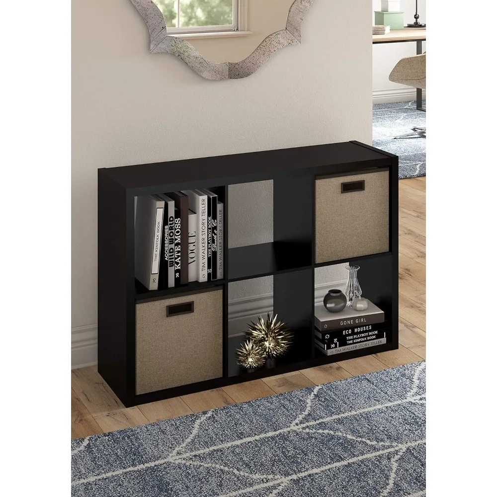 

Vertical or Horizontal Bookshelf Wood Book Shelf 6 Cube Storage Shelf Organizer Bookshelf With Open Back Easy Assembly Librero
