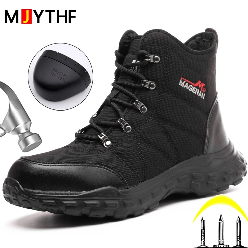

Lightweight Male Steel Toe Boots Safety Shoes Men Anti-smash Anti-puncture Work Boots Indestructible Shoes Protective Boots 2023