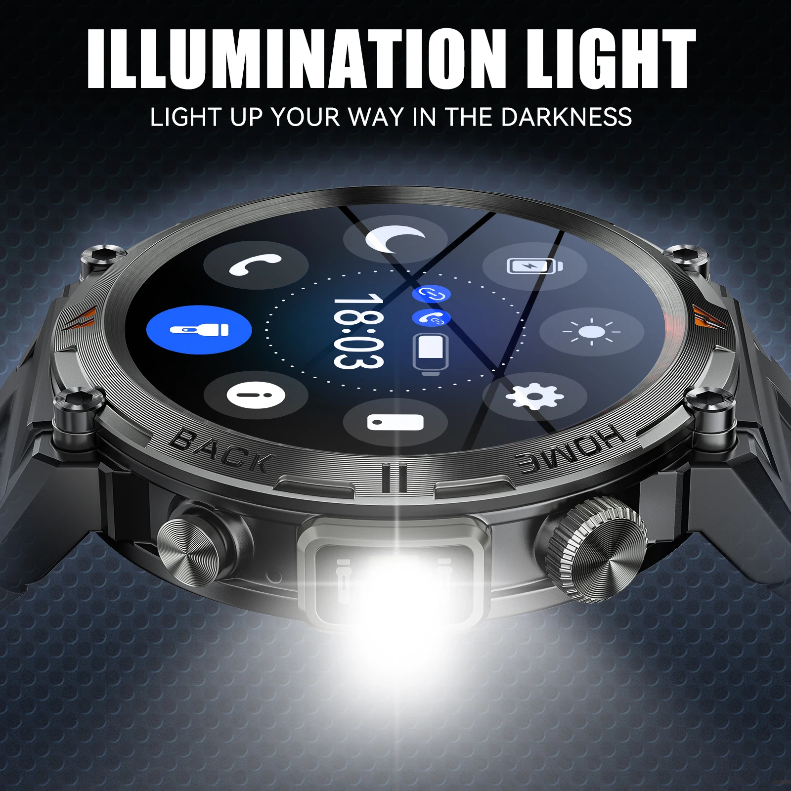 Military Bluetooth Smartwatch with Health Monitor