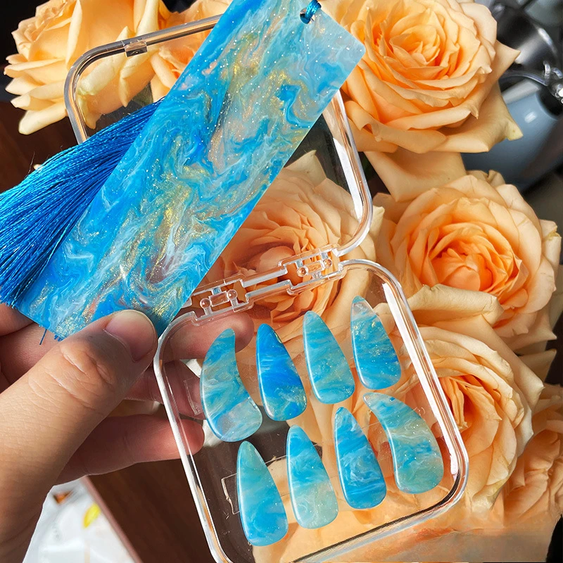 3 in 1 Guzheng Finger Picks Nail Covers Kit-8PCS Nail Picks (Large Size) with Storage Box and Board