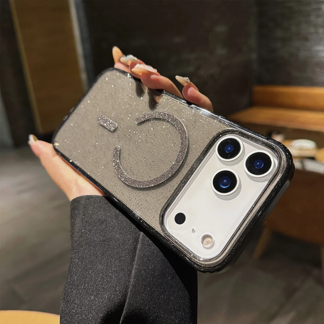 Luxury Elegant Sparkling Glitter Magnetic Wireless Charging Shockproof Phone Case