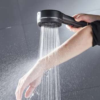Soffione doccia pressurizzato a 4 modalità Soffione doccia con massaggio ad acqua ad alta pressione con filtro Miscelatore doccia portatile Accessori per il bagno 1