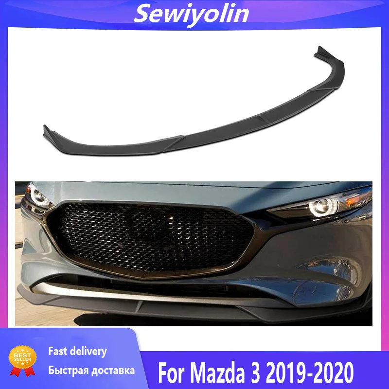 Car Accessories Matte Black Front Bumper Lip Spoiler Splitter For Mazda