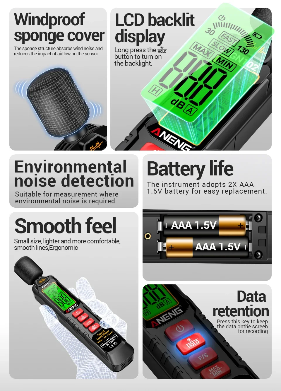 Fonometro digitale portatile misuratore di decibel_voghion.com
