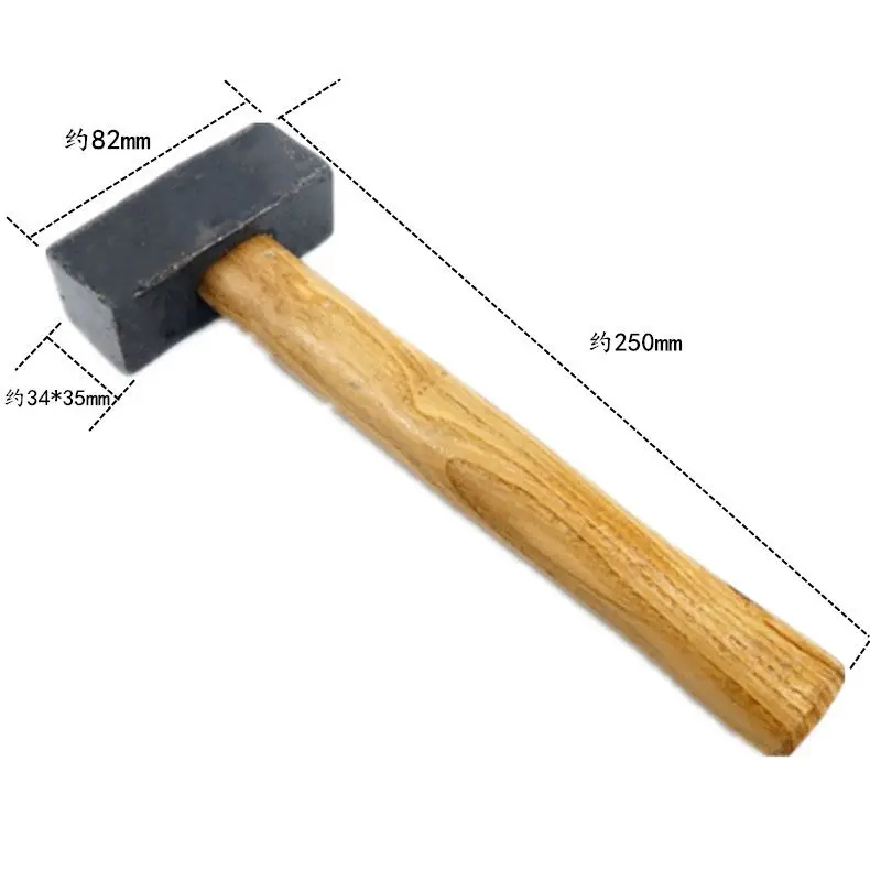 Stone hammer, square head, square head, wooden handle, heavy-duty wall smashing and wall dismantling, multifunctional 4