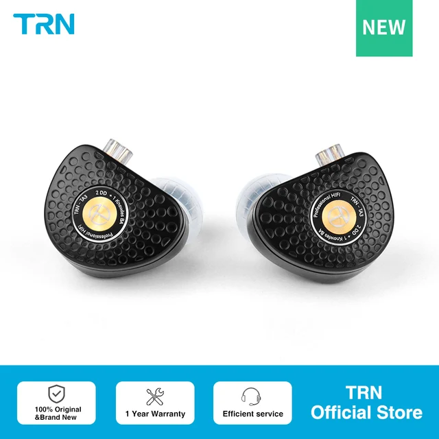 TRN-Écouteurs intra-auriculaires hybrides plaqués béryllium, casque antibruit, métal dynamique, moniteurs Knowles, TA3 HiFi, 1BA, 2esse 1