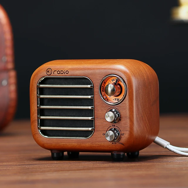 Portable Vintage Stereo Receiver FM Radio MP3 Player Bluetooth Mini Wood Radios  Retro Built-in Battery Speaker USB rechargeable - AliExpress