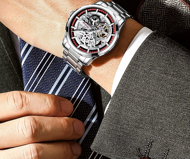 AILANG Men's Fashion Hollow Mechanical Watch High Quality Leather Waterproof Fully Automatic Tourbillon Watches Men's Clock_voghion.com