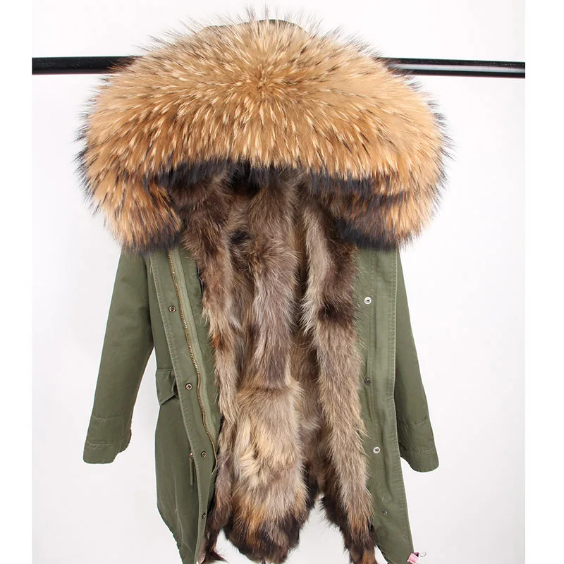 

Hot Sales Man Parka Russian Natural Raccoon Fur Collar Hooded Thick Warm Coat Real Fox Fur Winter Stylish Jacket Long Streetwear