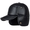 Elderly Pu Hat Male Winter Dad Grandpa Thermal Hat Thick Warm Leather Hat Old Man Ear Protection Cap 4