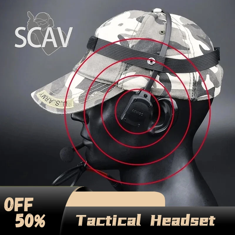 WADSN Military Tactical Headset Signal Bone-Conduction Speaker Earphone MH180-V Microphone Airsoft Accessories With U94 PTT