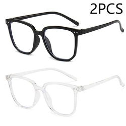 Retro Chic Women's Anti-Blue Light Glasses with Classic Eyeglass Frame (2PCS black white)