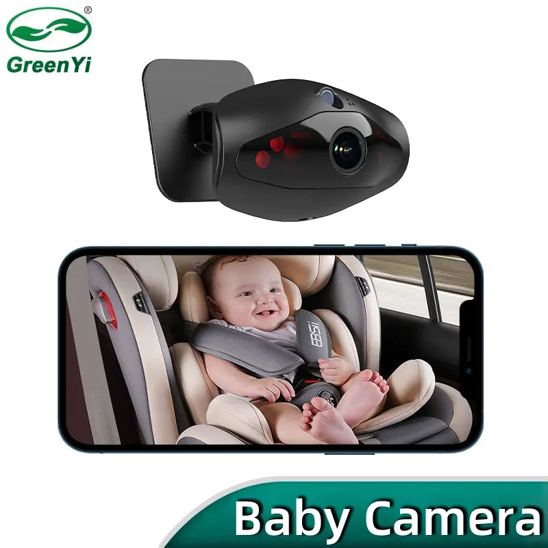 GreenYi – caméra de voiture WIFI pour bébé, peut voir bébé sur le siège  arrière, Support 5G sans fil, HD 720P, pour iPhone iPad, téléphone Android,  tablette