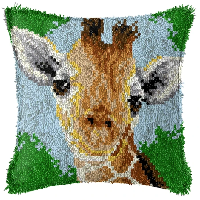 Owl Series Latch Hook Kit Knot Pillow Package Cartoon Animal Cat Embroidery Latch Hook Kit Cushion Pillowcase Set DIY