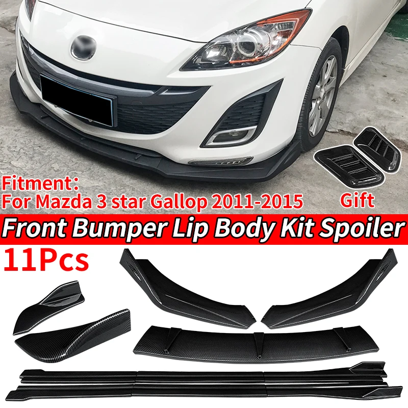 

Car Body Kit Front Bumper Splitters Lip Spoiler Side Skirts Extensions Rear Wrap Angle ABS For Mazda 3 Star Gallop 2011-2015