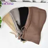 ENJOYFUR Women Balaclava Hats Unisex Knitted Hooded Caps Outdoor Warmer Drawstring Hats One-Piece Neck Collar Beanies Cap 6