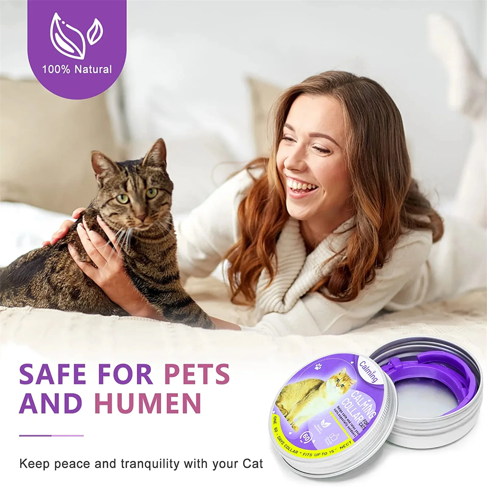 Pet Calming Collar for Dog Cat Waterproof Adjustable Breakaway